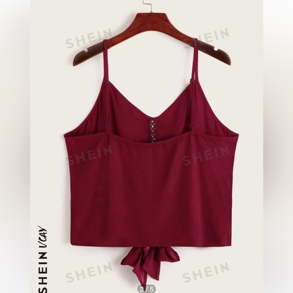 Lace Insert Knotted Cami Top - Picture 2 of 4